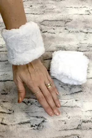 Snowdrift White Minky Wrist Cuffs