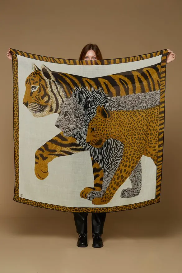 SQUARE 130 WOOL CHEETAH