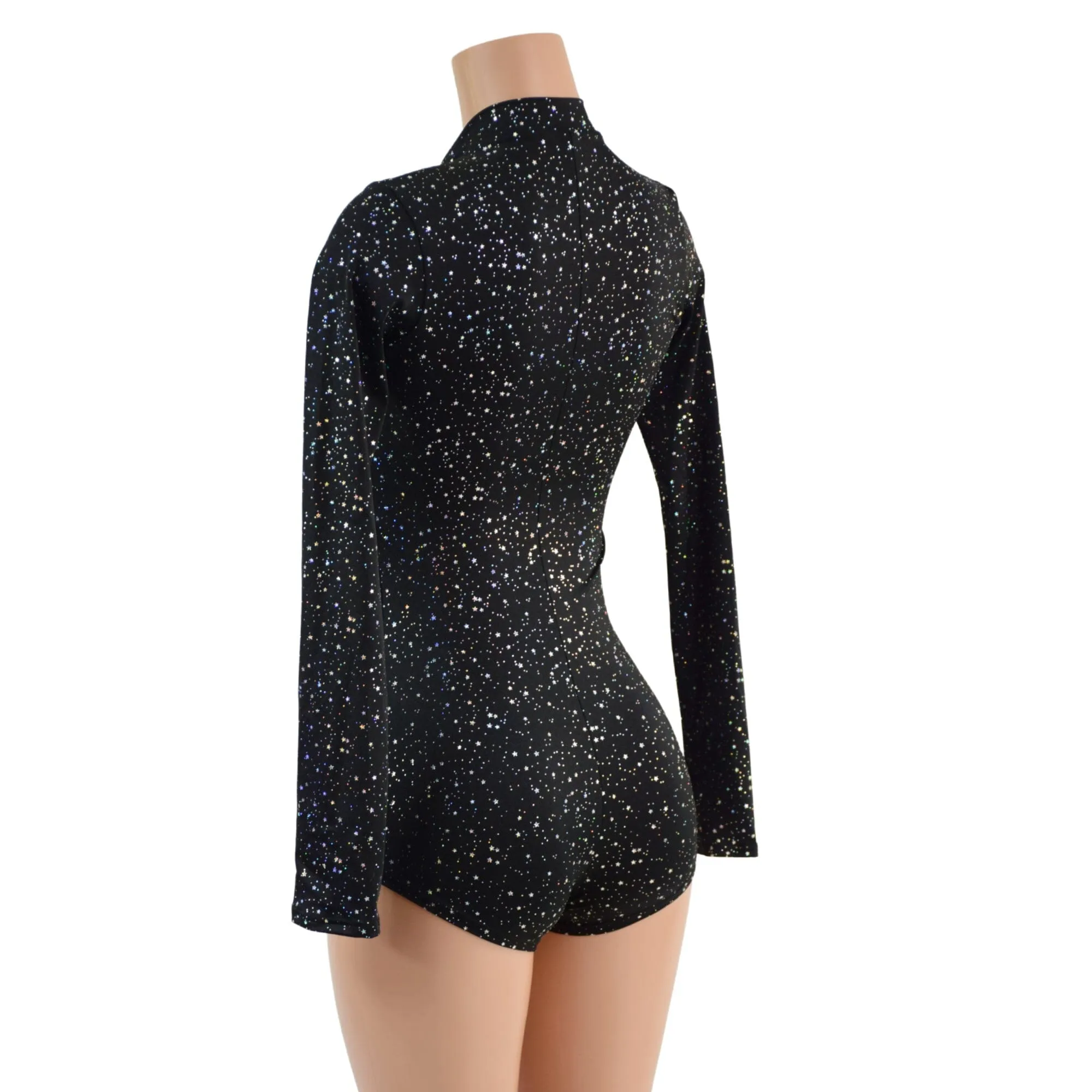 Star Noir Stella Romper with Long Sleeves & Boy Cut Leg