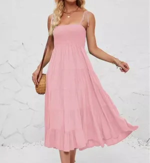 Summer Bohemian Pleated Layered Dress