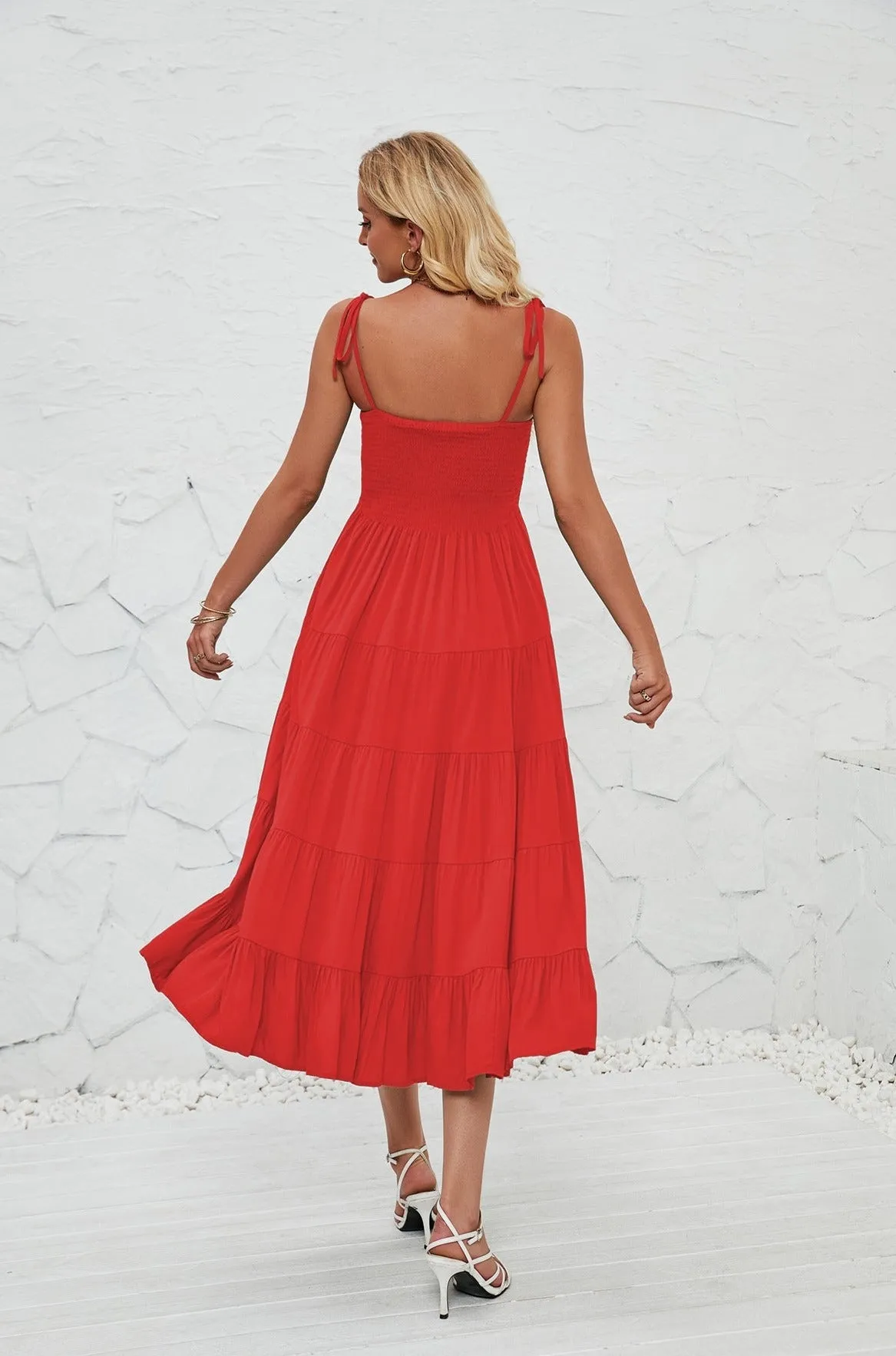 Summer Bohemian Pleated Layered Dress