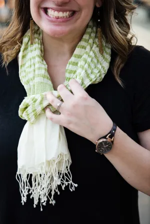 Surya Stripes Lime Green Scarf