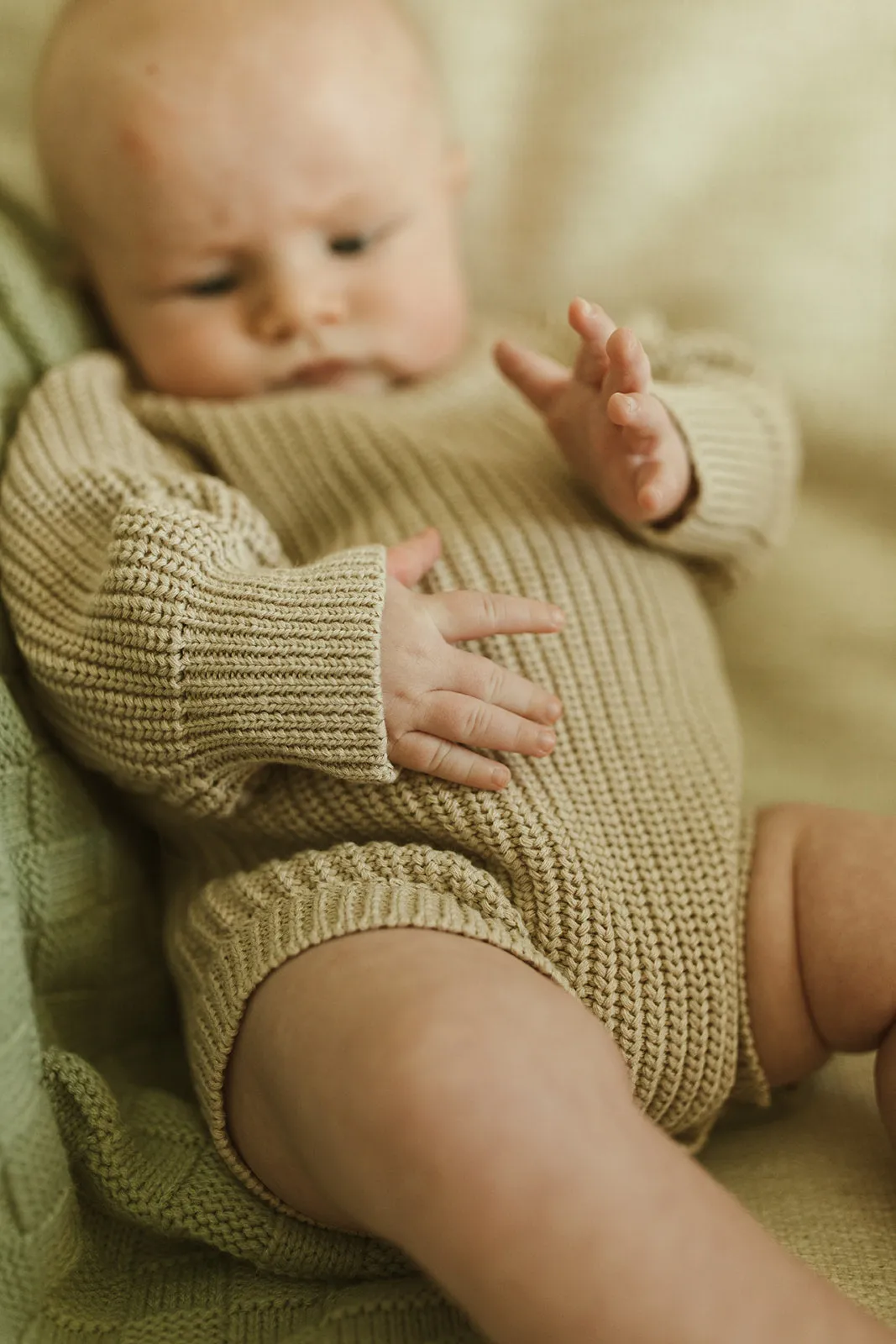 Sutton Knit Romper in Cream