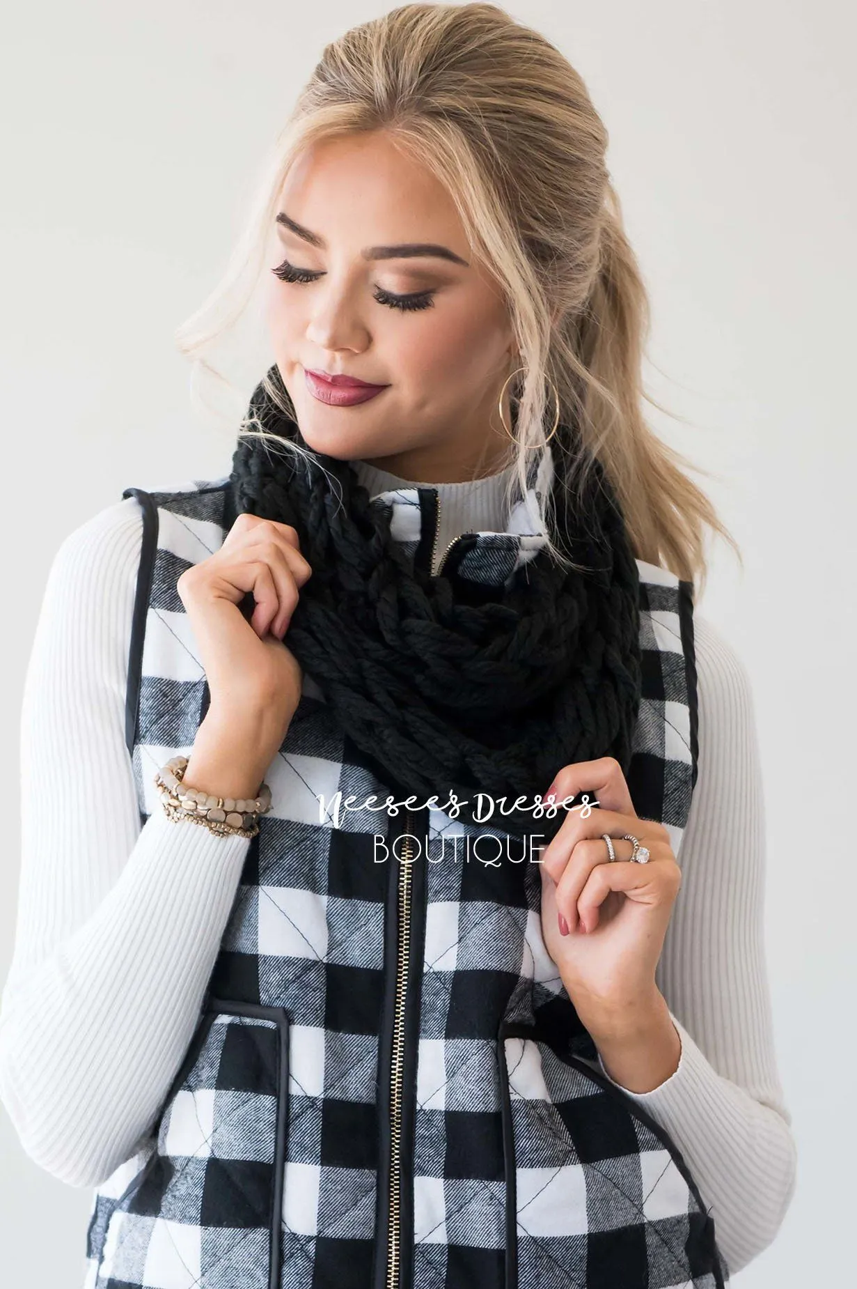 Sweetest Daydreams Braided Infinity Scarf