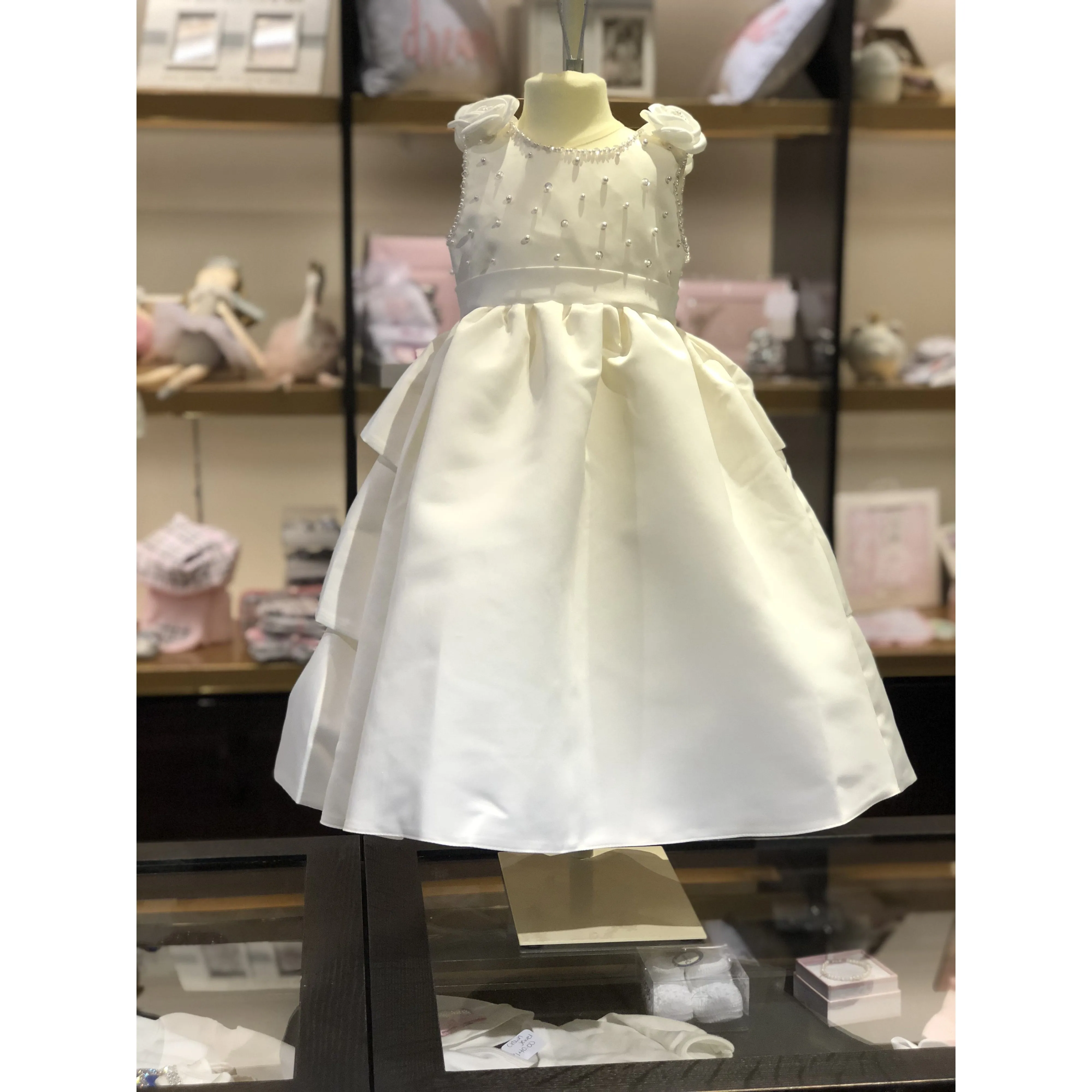 Sweetie Pie Ivory Satin Dress