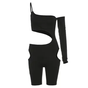 Swiss Cut Out Romper - Black