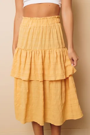 Sydney Textured Layered Midi Skirt