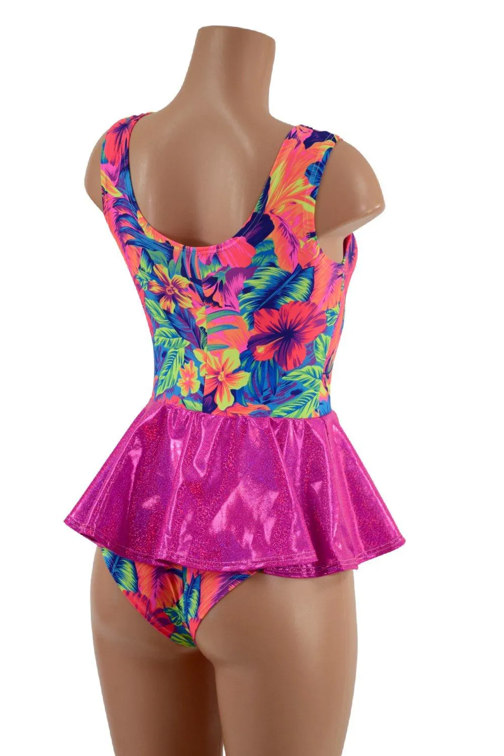 Tank Style Romper with Peplum & Siren Cut Leg