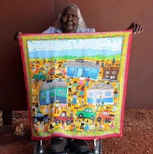 Titjikala Silk Scarf by Tangentyere Artists