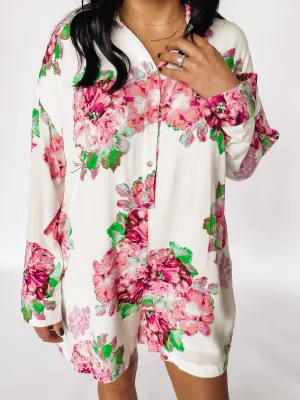 Vibe Check Long Sleeve Floral Romper