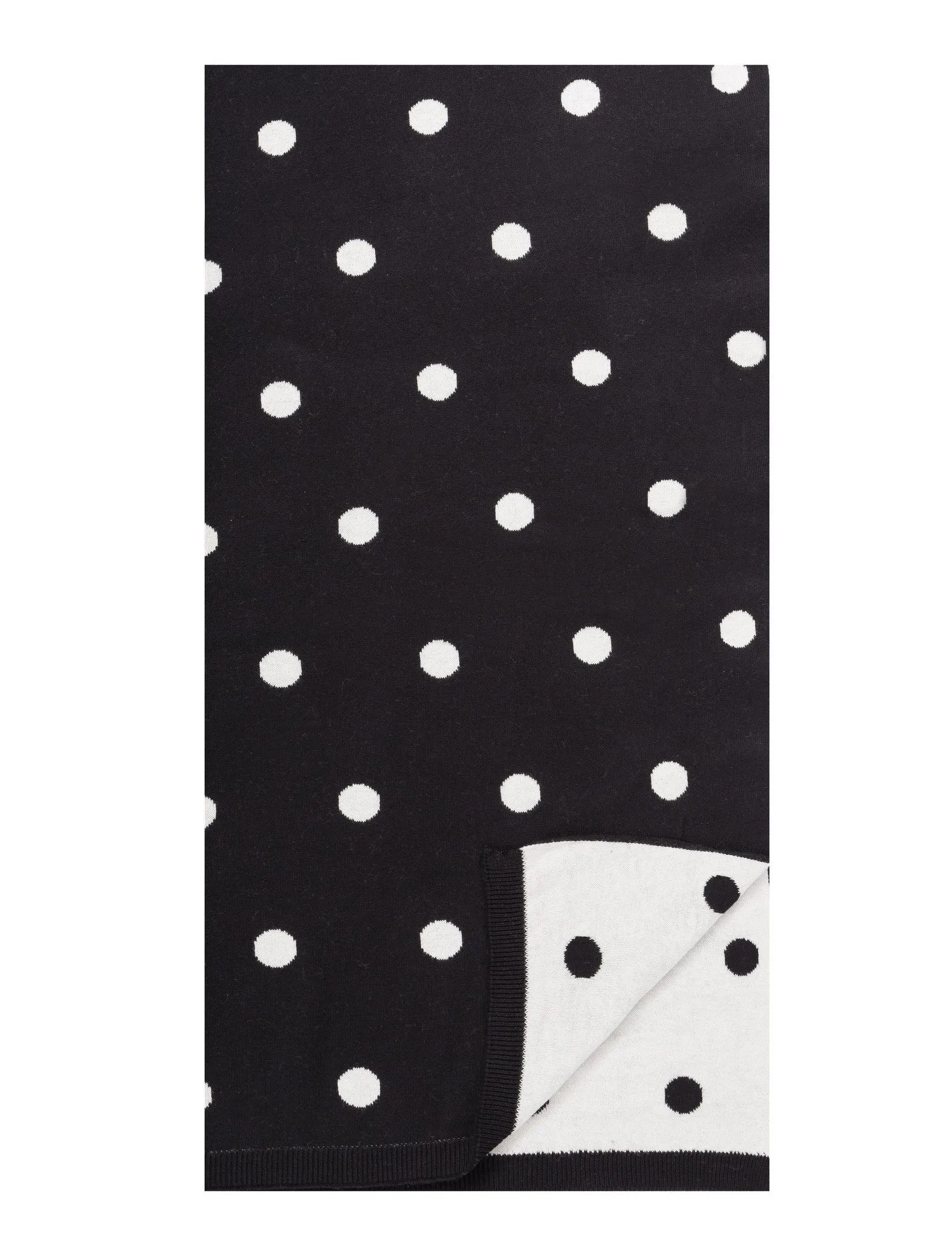 Women's 100% Cotton Reversible Double Knit Polka Dot Scarf