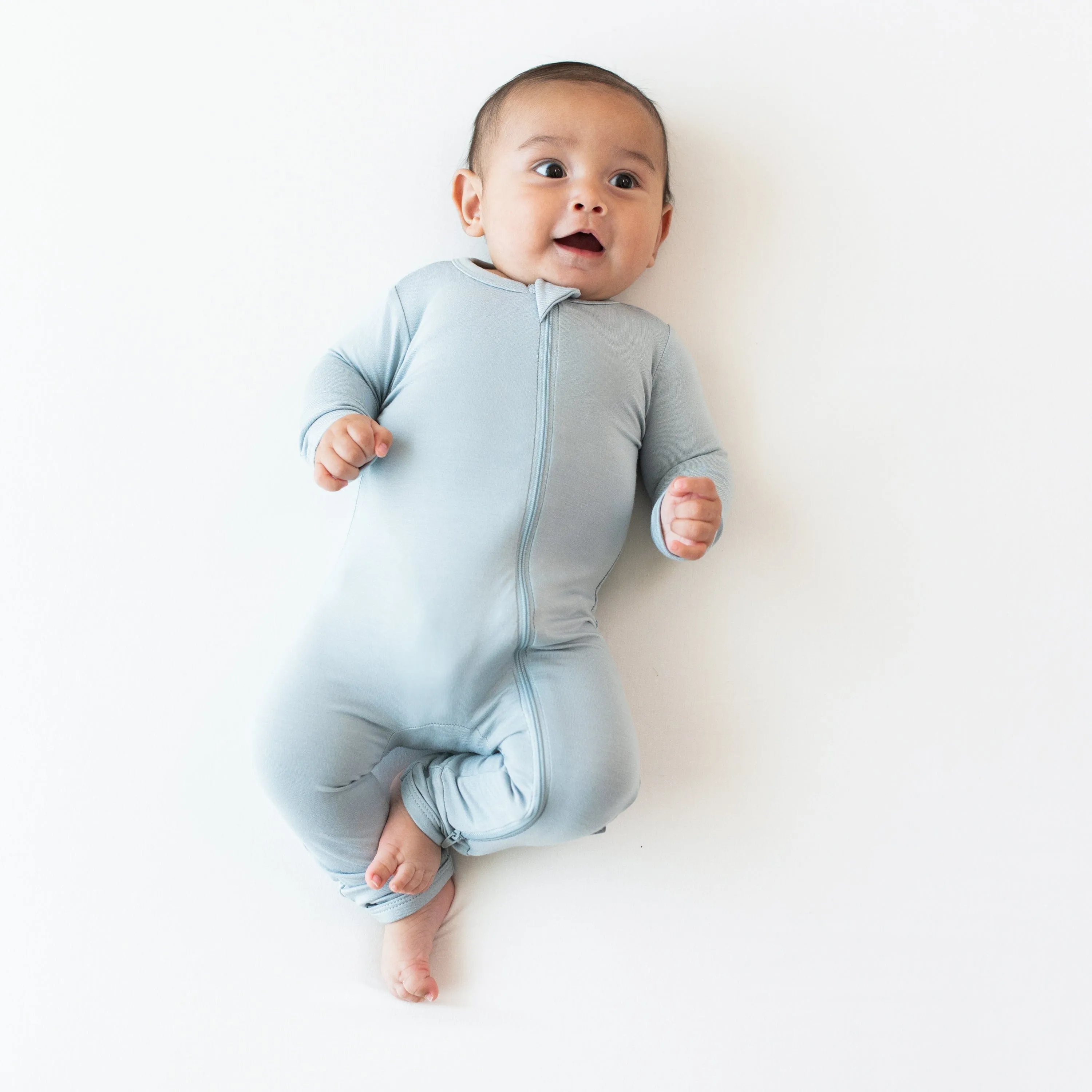 Zippered Romper in Fog